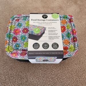 Food Storage containers rectangular floral new
